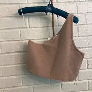 Knit One-Shoulder Cropped Tank